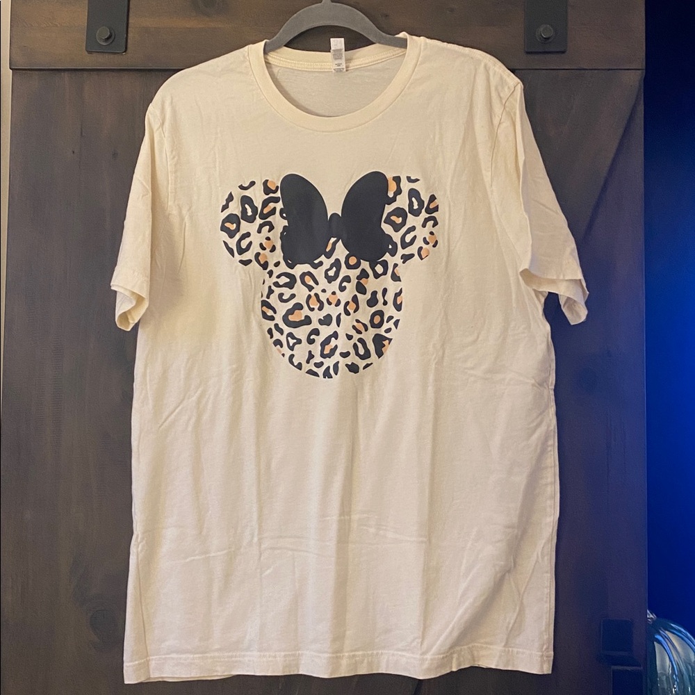 Bella Canvas Cream Tee with Leopard Print